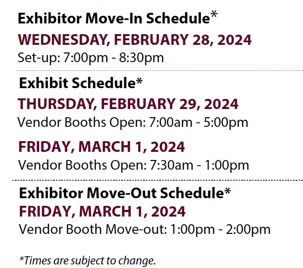 2024 Texas Transition Conference Interactive Tradeshow Floorplan